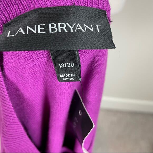 Lane Bryant Purple PInk Crew Neck Star Sequin NWT Sweater 18/20 - Picture 9 of 9